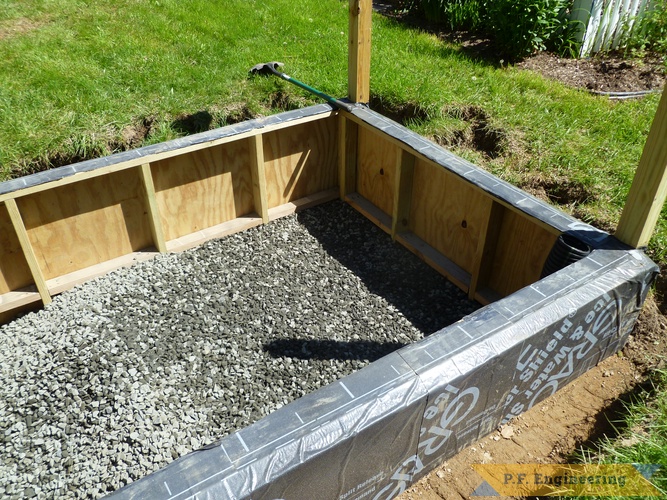 DIY - Palram Greenhouse Project | covering the geothermal tubing with stone.palram 6x10 greenhouse project