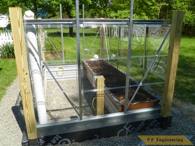 DIY - Palram Greenhouse Project | end view.palram 6x10 greenhouse project