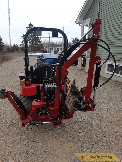 Jean Philippe G. in Allardville, NB Canada and his Mahindra Emax 20s micro hoe | Jean Philippe G. built this Micro Hoe for his Mahindra Emax 20s