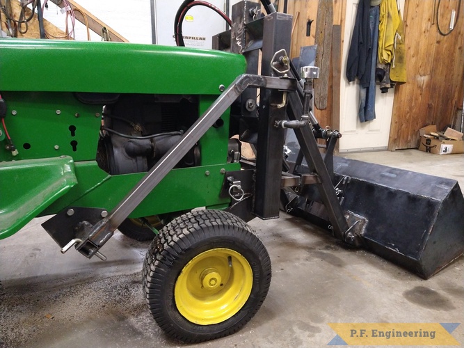 Richard W. from Winchester, ID and his John Deere 140 Pin On loader | Richard W. built this Pin On Loader for his John Deere 140