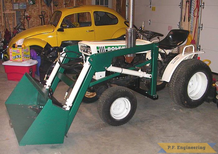 Kurt R. from Barrington, NH built this nice looking loader for his Diesel Bolens Iseki G154 compact tractor.  | Bolens Iseki G154 compact tractor loader_2