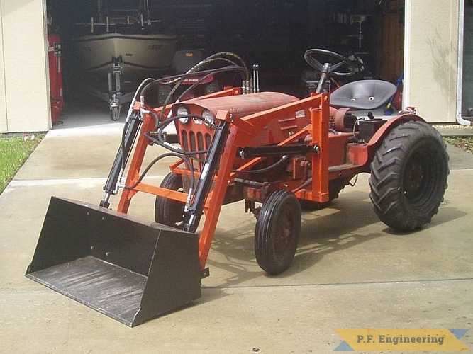 Walter S. in Riverview, FL built this front end loader for his Economy Power King compact tractor. great work Walter! | Economy Power King compact tractor loader_1