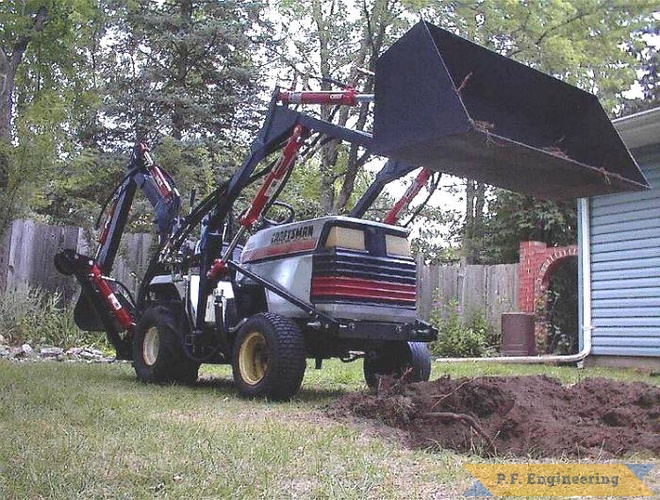 nice job on the loader (and hoe) Hank! | Sears Craftsman GT-5000 Garden Tractor Loader_1