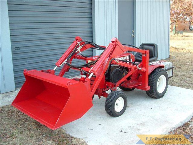 nice work on the loader Larry! | Wheel Horse 16 HP garden tractor loader _4