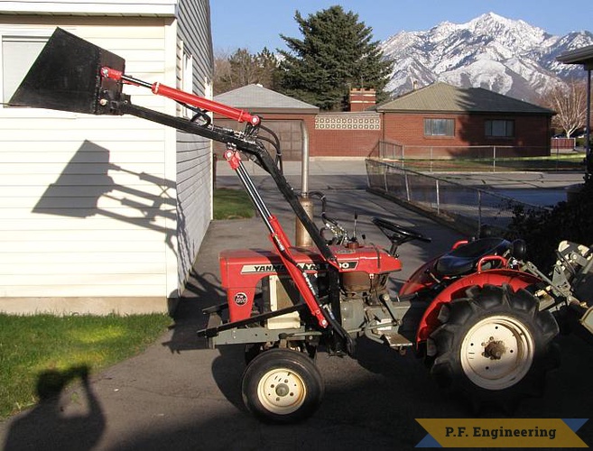 Scott H. from Midvale, UT built this loader for his Yanmar YM1300 compact tractor. awesome scenery there, Scott! | Yanmar YM1300 compact tractor loader_1
