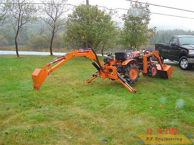 Chad A. from Paradise, Newfoundland, Canada built this Micro Hoe for his Kubota B7000 compact tractor | Kubota B7000 compact tractor Micro Hoe_1