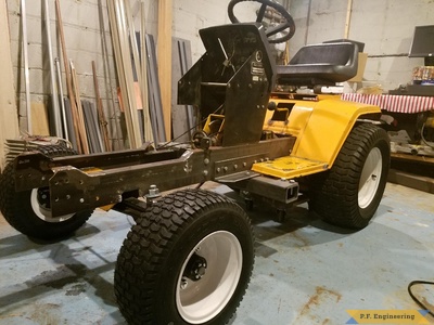 Cub Cadet 1430 loader build with new frame installed by Kyle H., Minneapolis, MN
