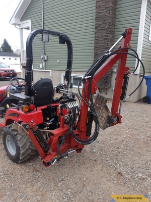 Jean Philippe G. built this Micro Hoe for his Mahindra Emax 20s left rear view