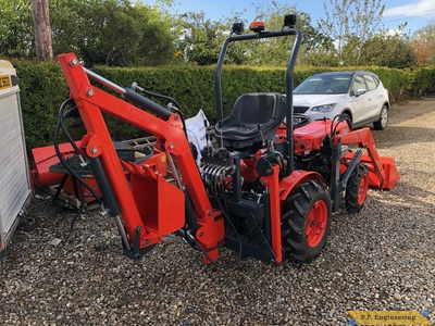 Robert B. in Ireland building his micro hoe for a Kubota B6000 curled rear view